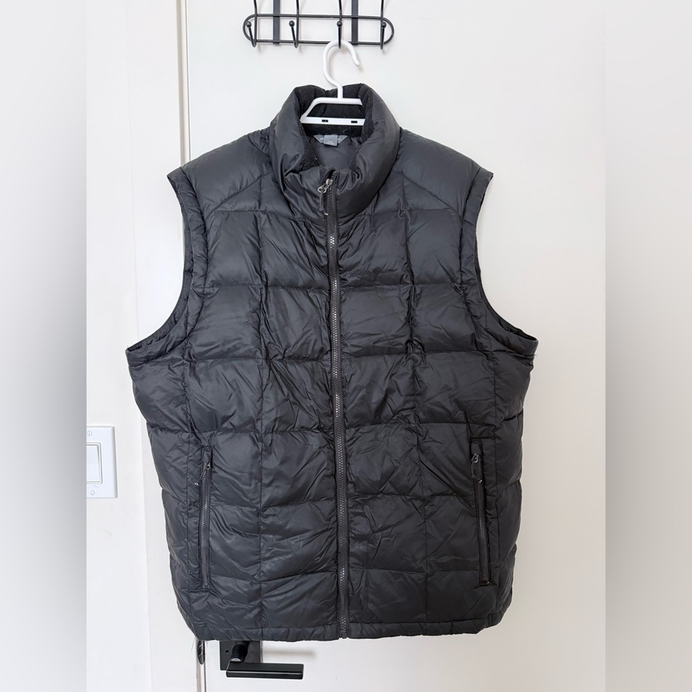 Eddie Bauer Black Puffer Vest Full Zip Men’s Large